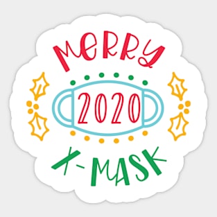 Merry X-Mask Funny 2020 Christmas Commemorative Sticker